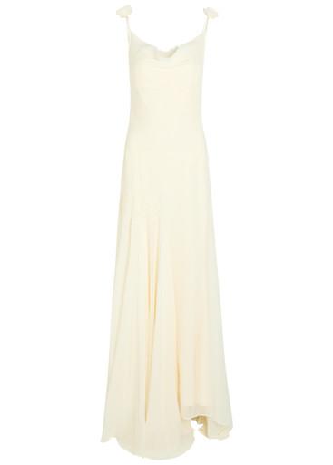 Dia embroidered appliquéd silk maxi dress by DE LA VALI