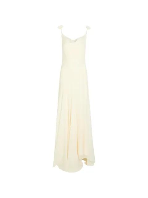 Dia lace-trimmed floral-appliqué maxi dress by DE LA VALI