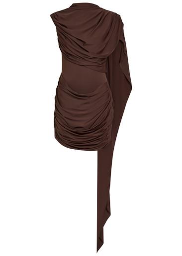 Elara draped stretch-jersey mini dress by DE LA VALI