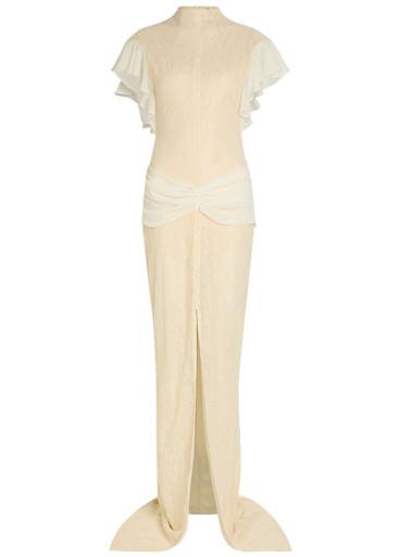 Noor ruffled lace maxi dress by DE LA VALI