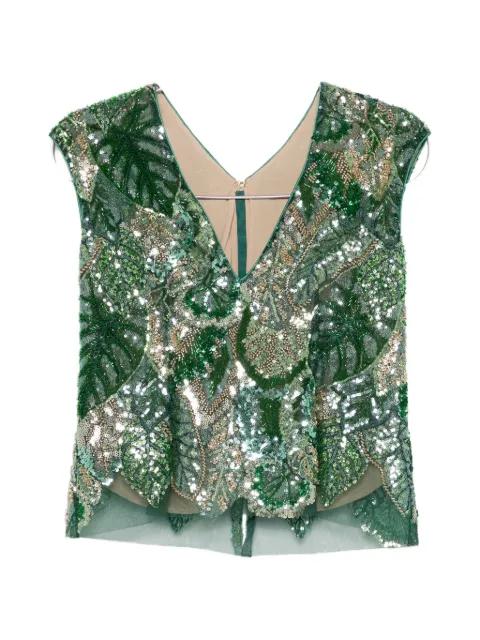 sequin embellished V-neck top by DE SANTIS