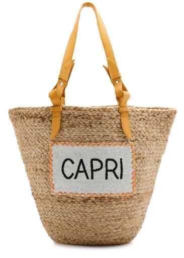 Capri straw tote by DE SIENA