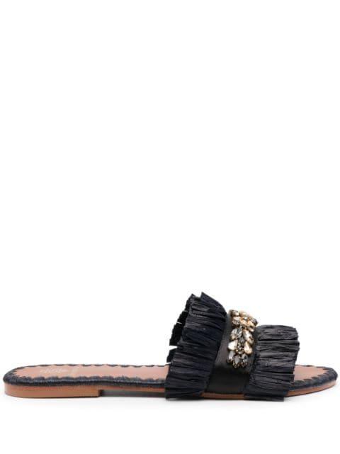 Semira bead-embellished flat slides by DE SIENA SHOES