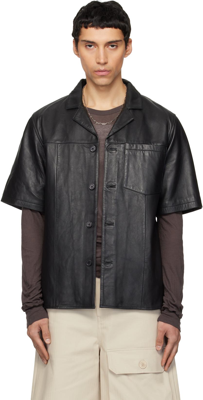 Black Bahama Leather Shirt by DEADWOOD