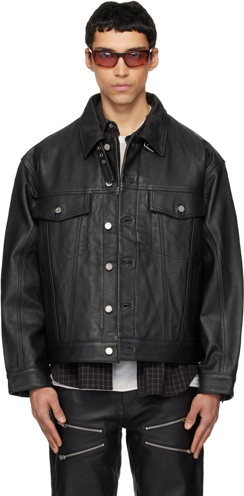 Black Oracle Leather Jacket by DEADWOOD
