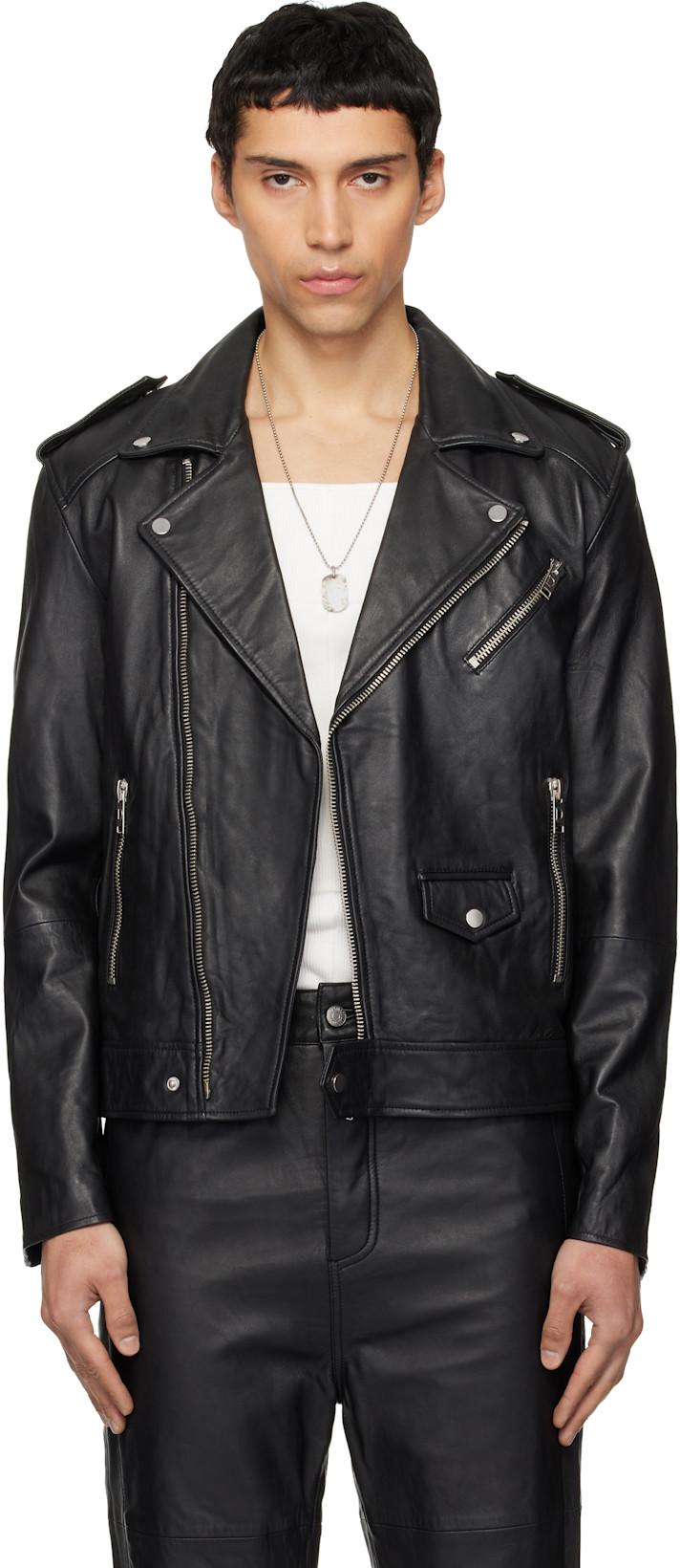 Black River Leather Biker Jacket by DEADWOOD