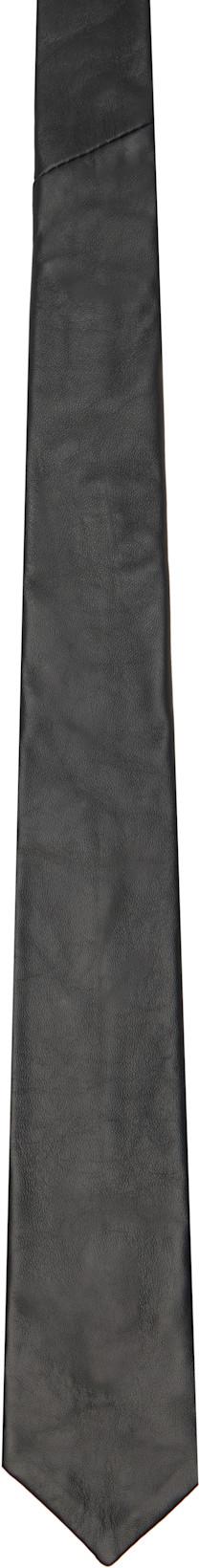 Black Timo Leather Tie by DEADWOOD