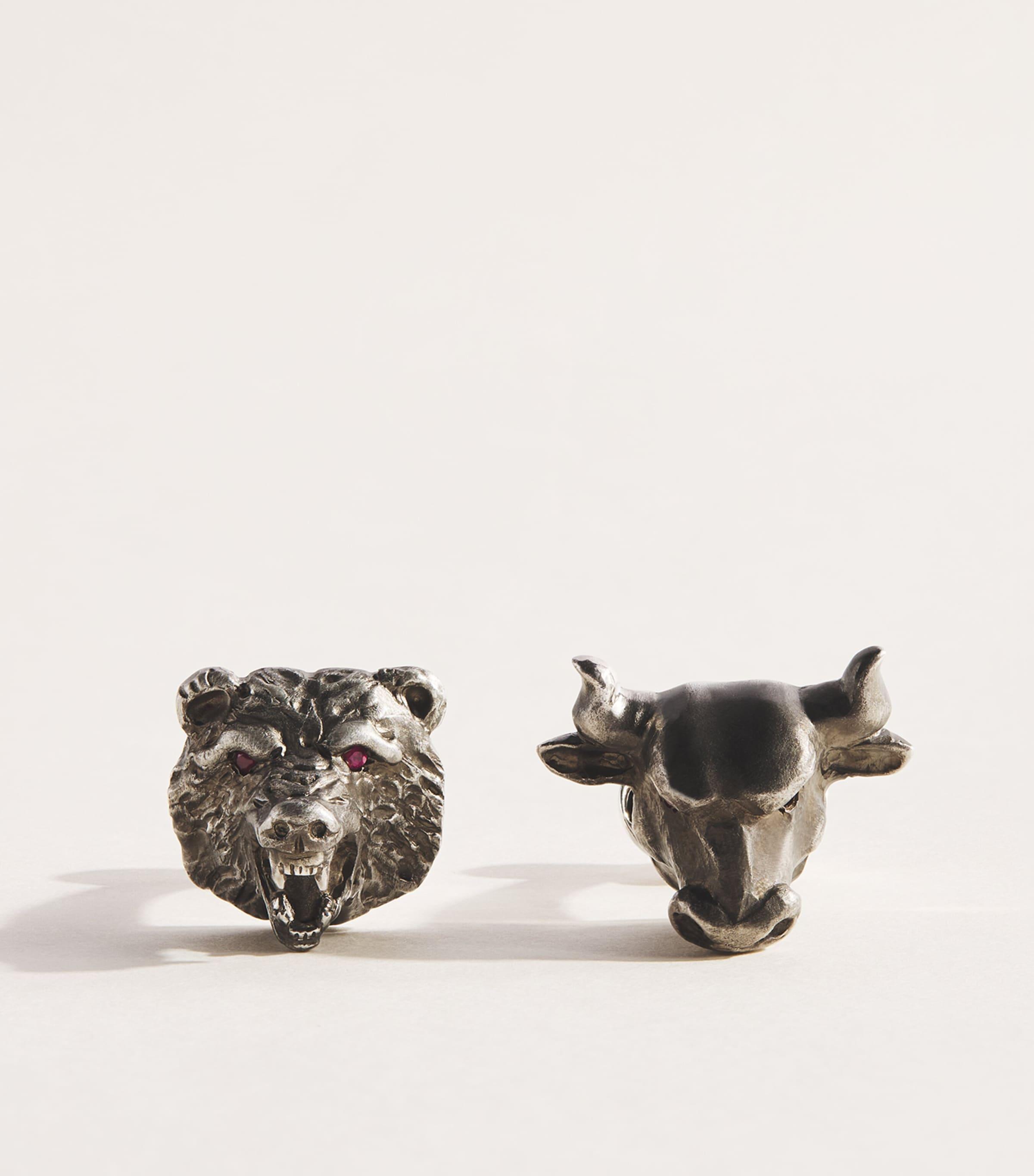 Deakin & Francis Sterling Silver Bull & Bear Cufflinks by DEAKIN&FRANCIS
