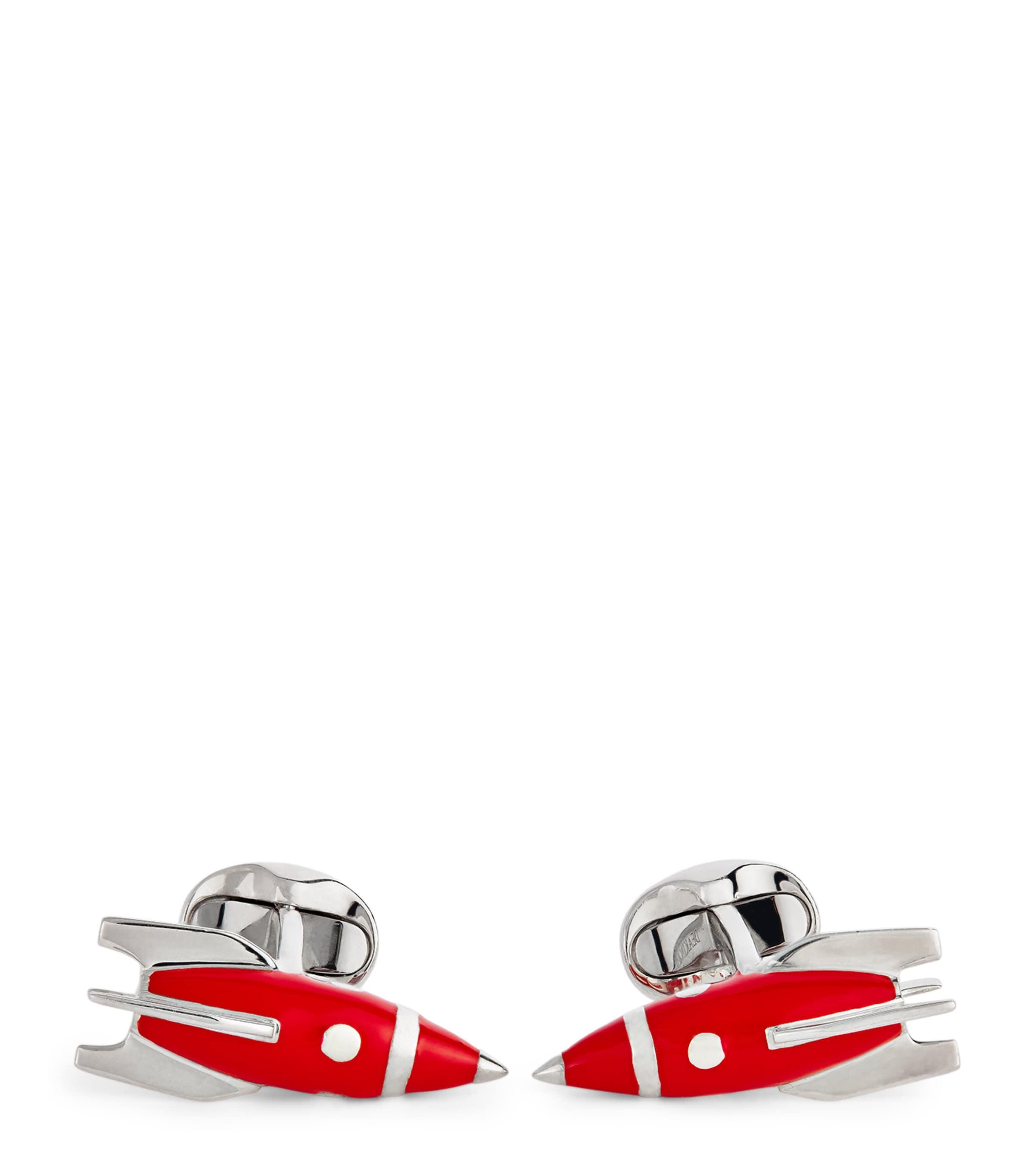Deakin & Francis Sterling Silver Enamel Rocket Cufflinks by DEAKIN&FRANCIS