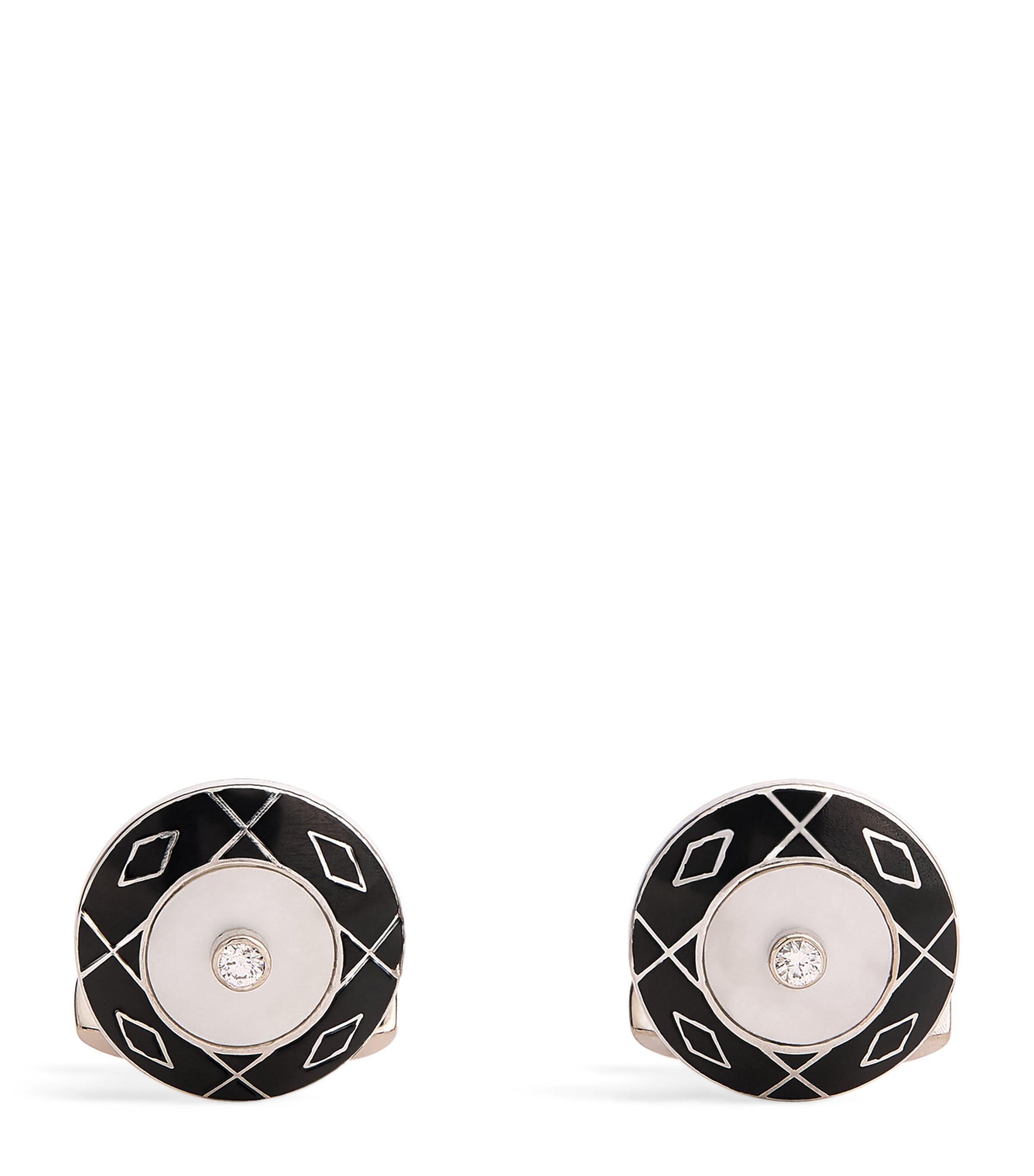 Deakin & Francis Yellow Gold, Diamond and Mother-Of-Pearl Cufflinks by DEAKIN&FRANCIS