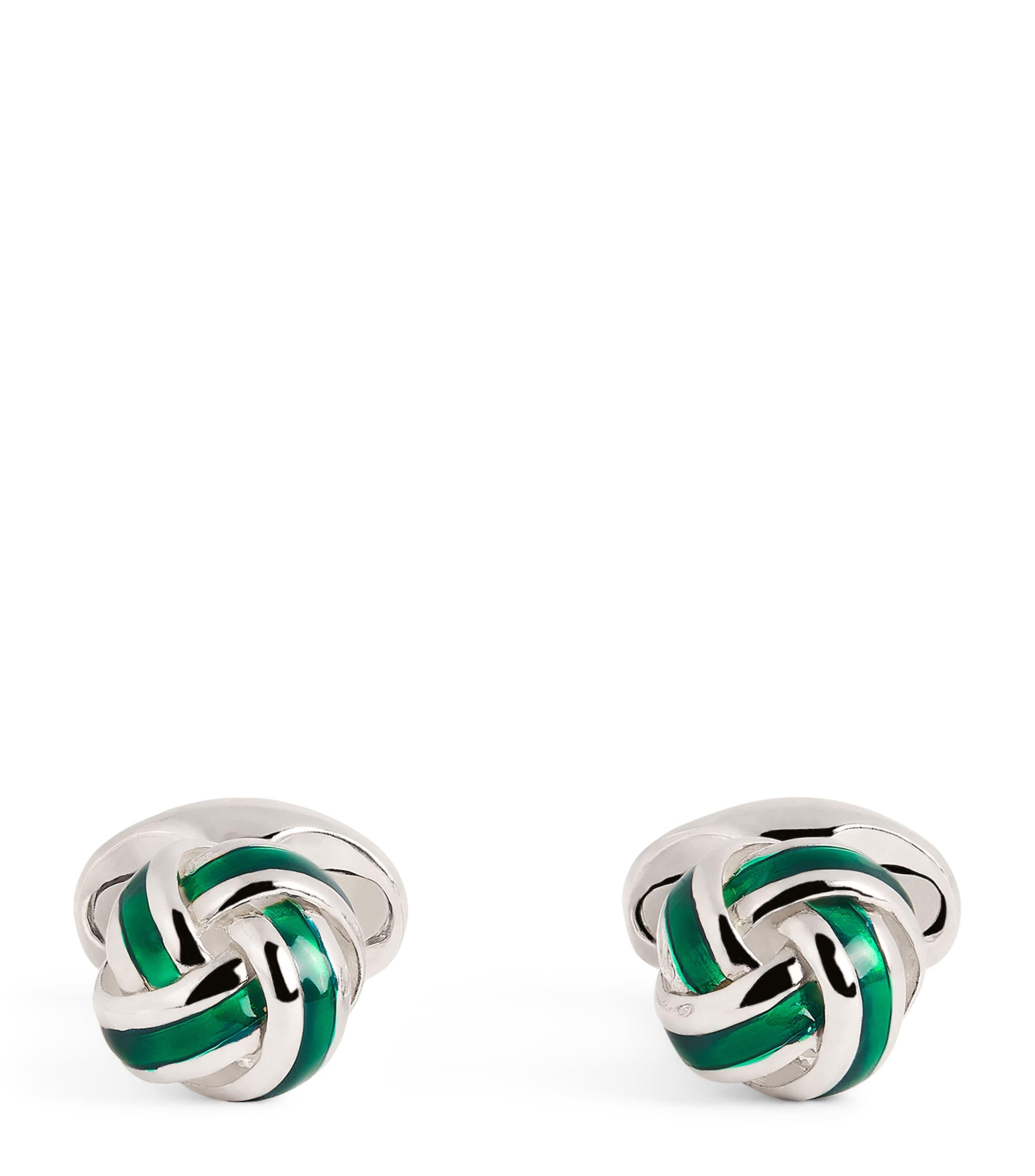 Sterling Silver and Enamel Knot Cufflinks by DEAKIN&FRANCIS