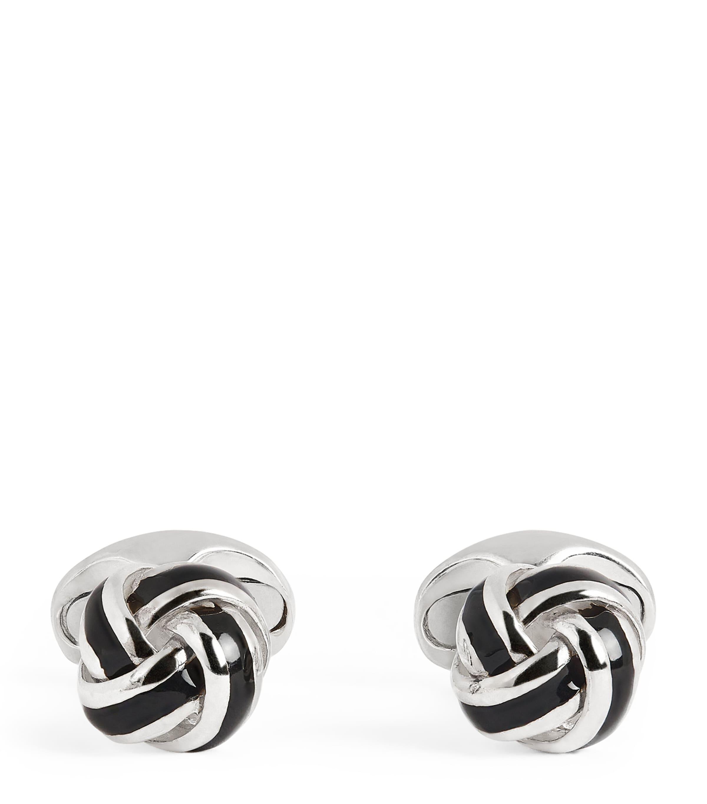 Sterling Silver and Enamel Knot Cufflinks by DEAKIN&FRANCIS