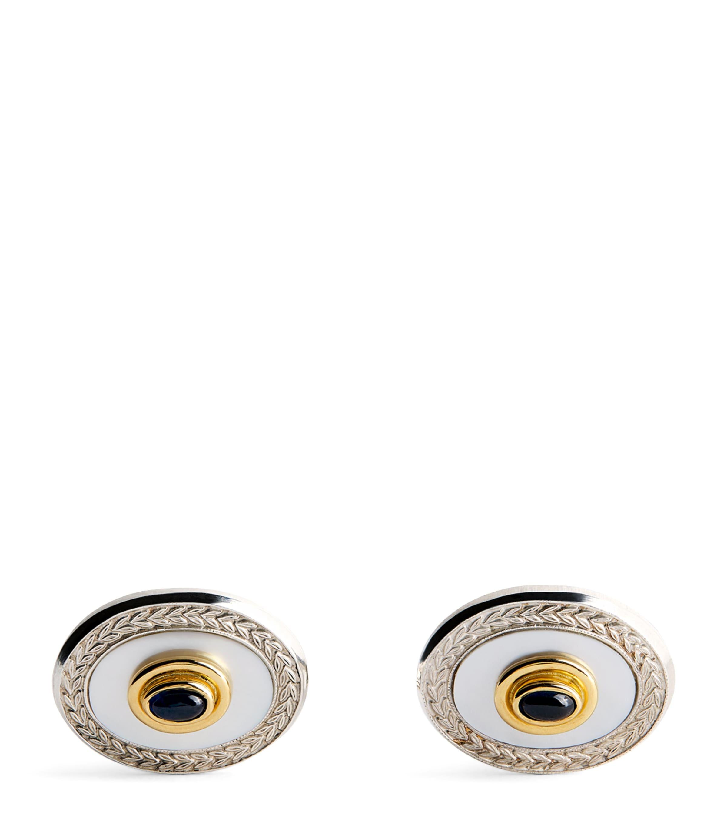 Sterling Silver and Yellow Gold Wreath Cufflinks by DEAKIN&FRANCIS