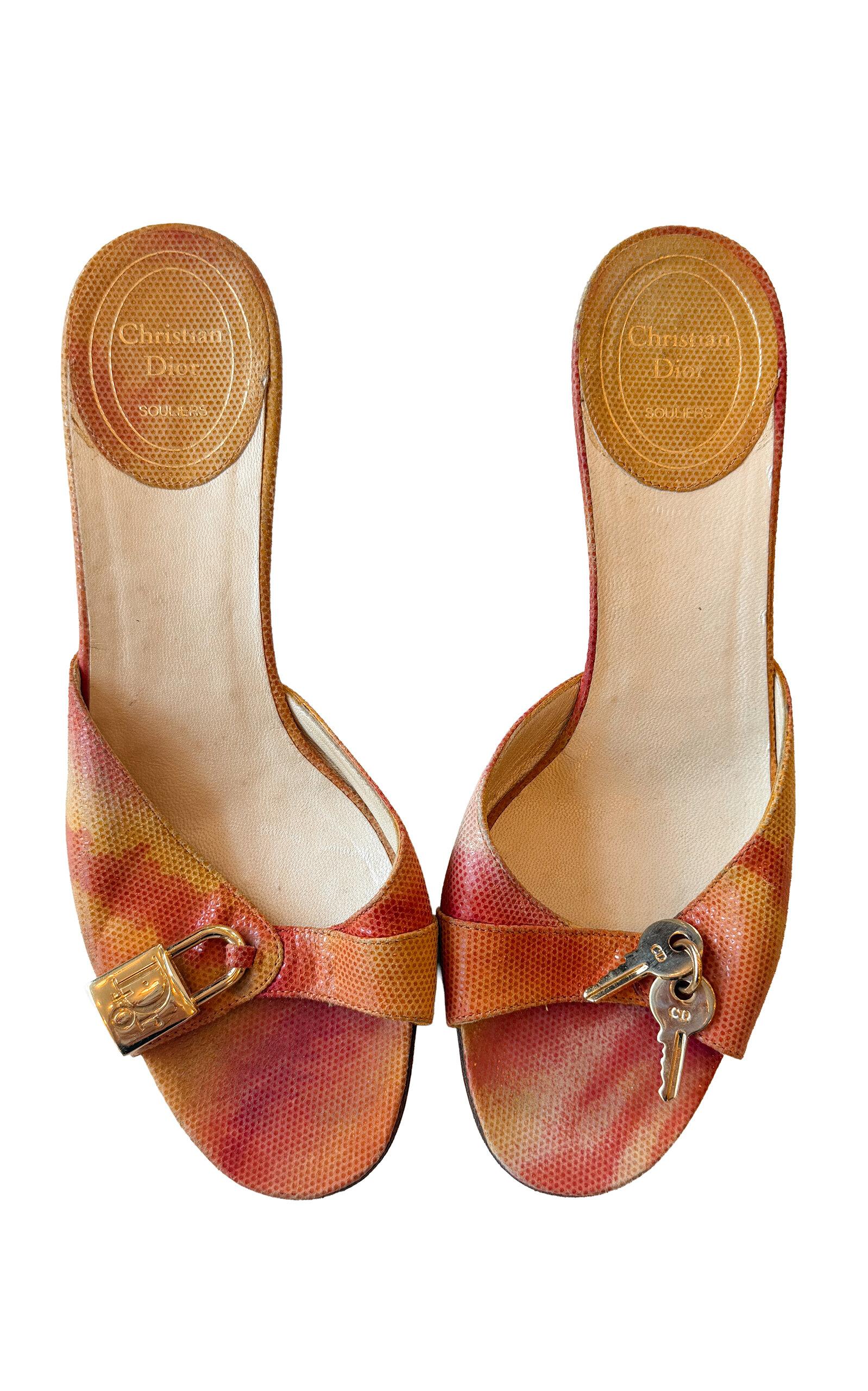 Dear Clementine Vintage Dior Lock & Key Mules (IT 36) - Moda Operandi by DEAR CLEMENTINE VINTAGE