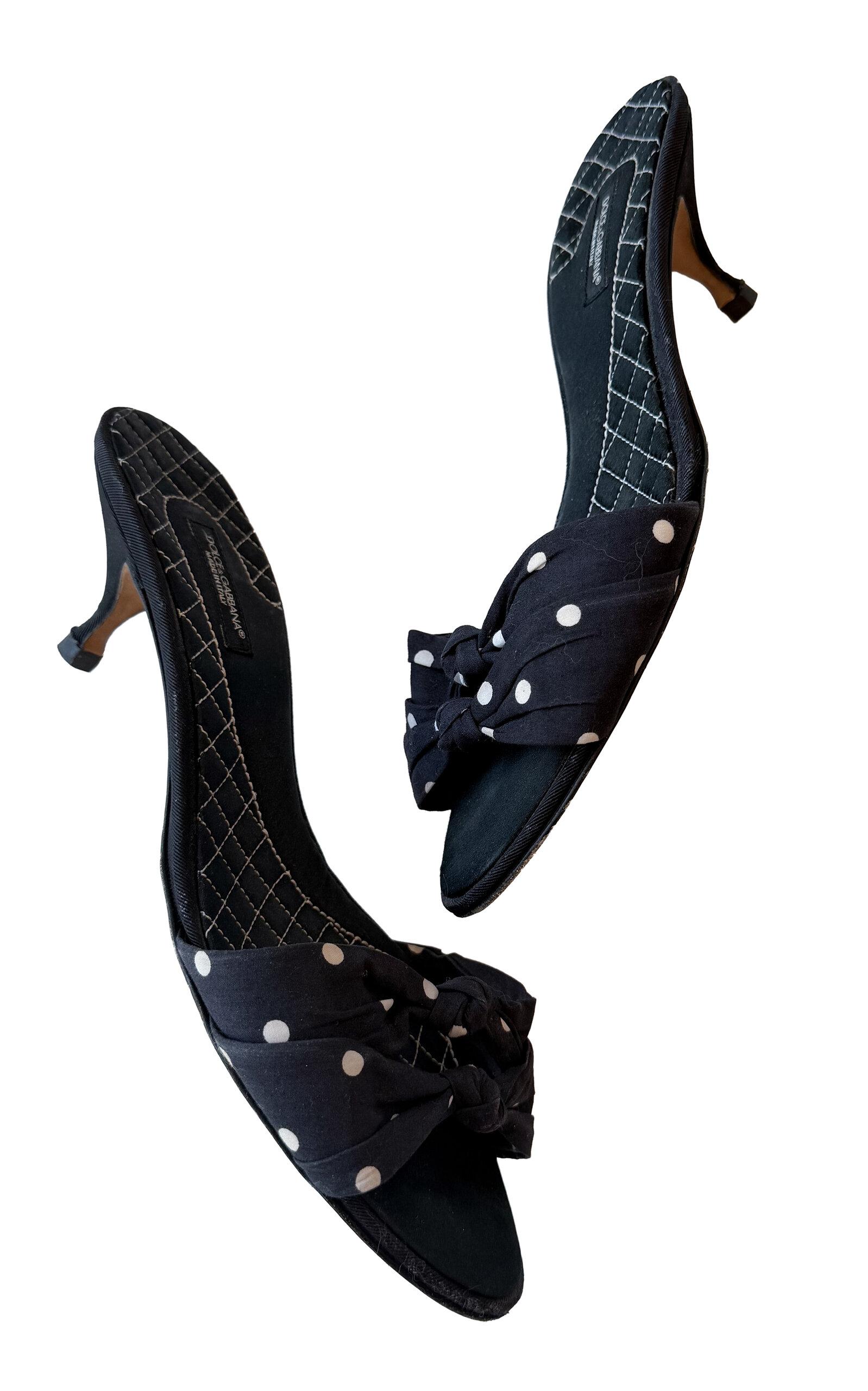 Dear Clementine Vintage Dolce & Gabbana Polka Dot Mules (IT 40) - Moda Operandi by DEAR CLEMENTINE VINTAGE