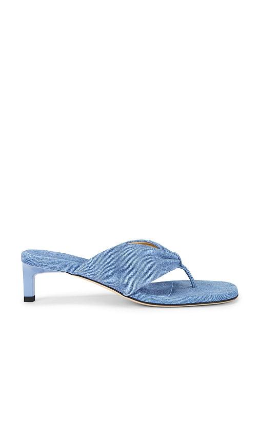 Dear Frances Wrap Mid Heel in Blue by DEAR FRANCES