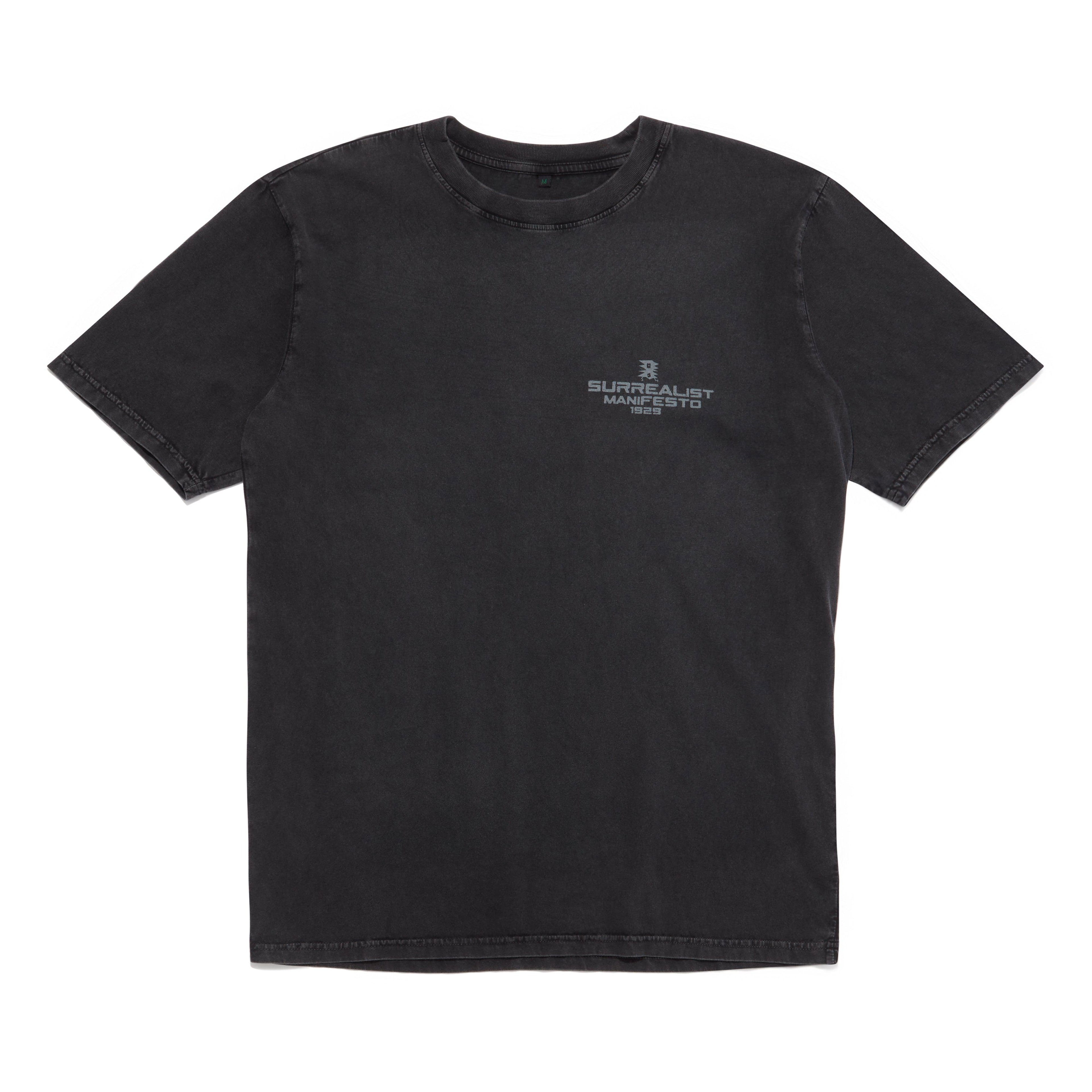 Deathmask - Men’s Surrealist Manifesto Print Tee - (Black Stone Wash) by DEATHMASK