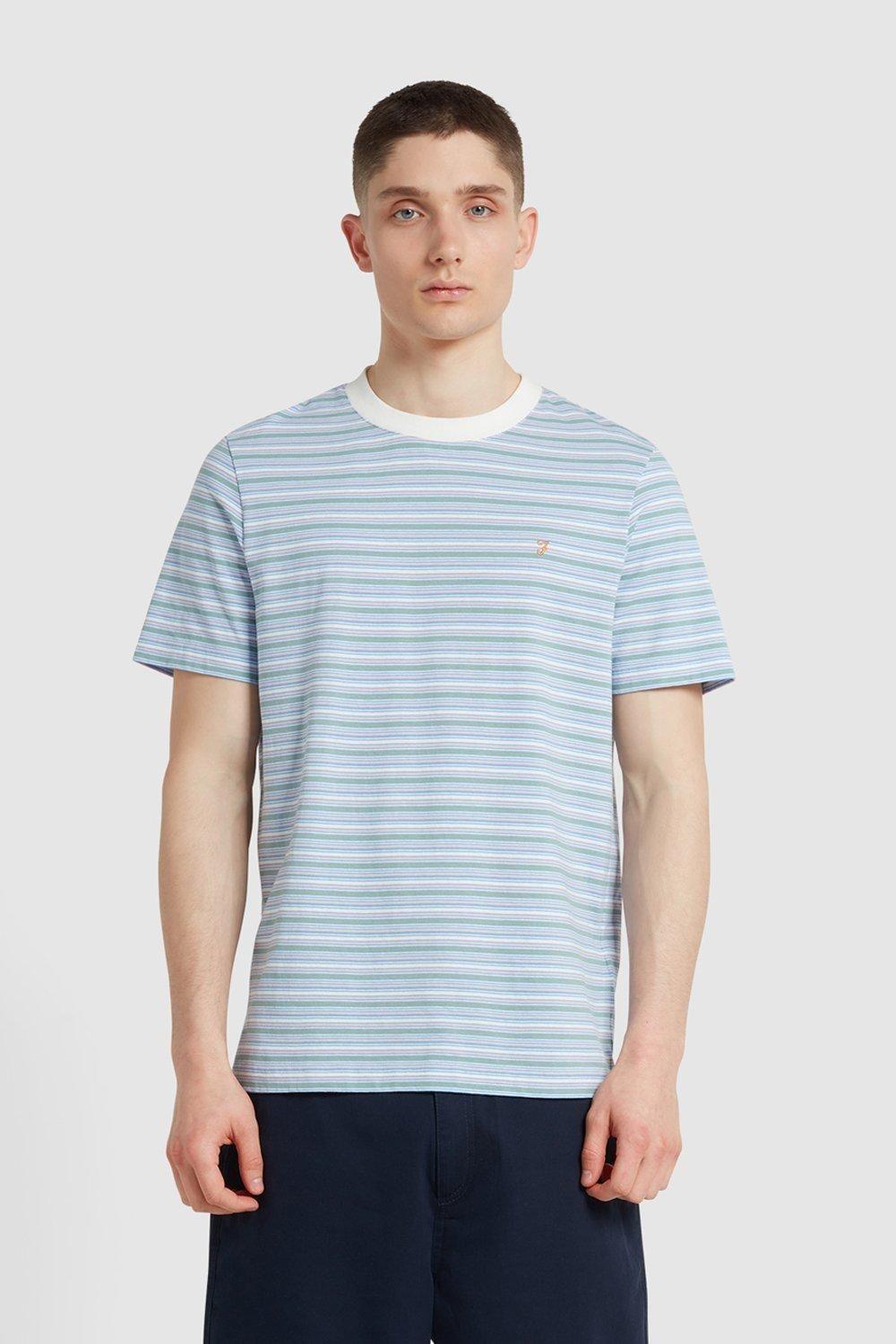 Danny Stripe Short Sleeve Tee Blue by DEBENHAMS