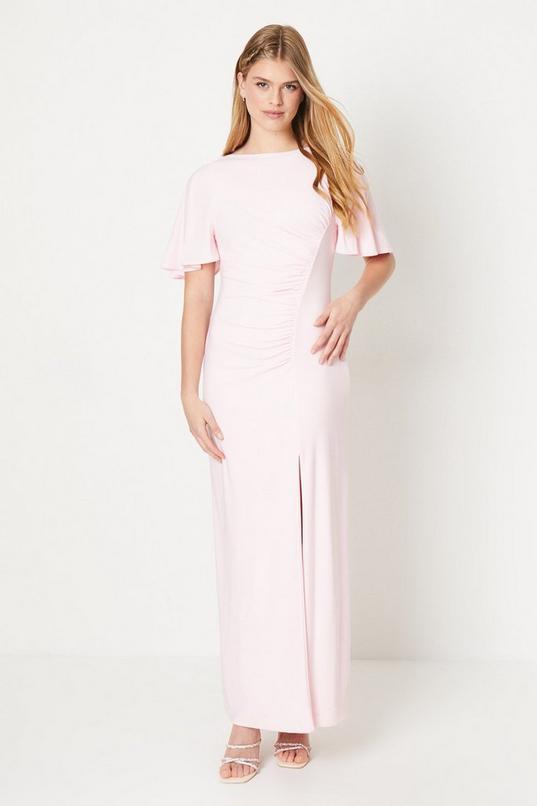 Debut London by Coast Angel Sleeve Twist Back Jersey Bridesmaid Dress by DEBUT LONDON