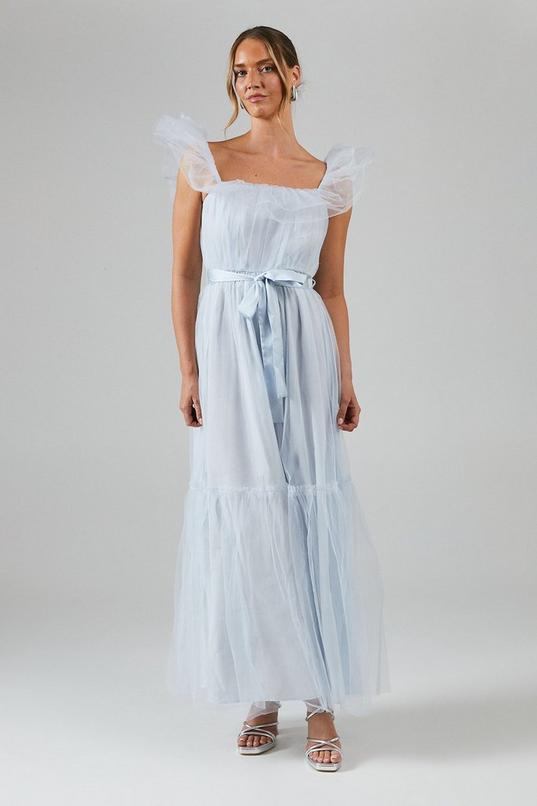 Debut London by Coast Bardot Tiered Mesh Bridesmaid Dress by DEBUT LONDON