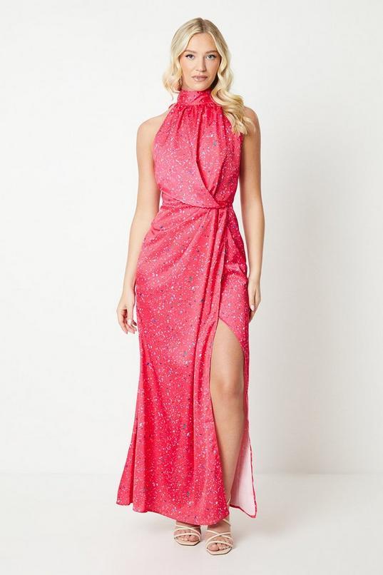 Debut London by Coast Halterneck Satin Midi Dress by DEBUT LONDON