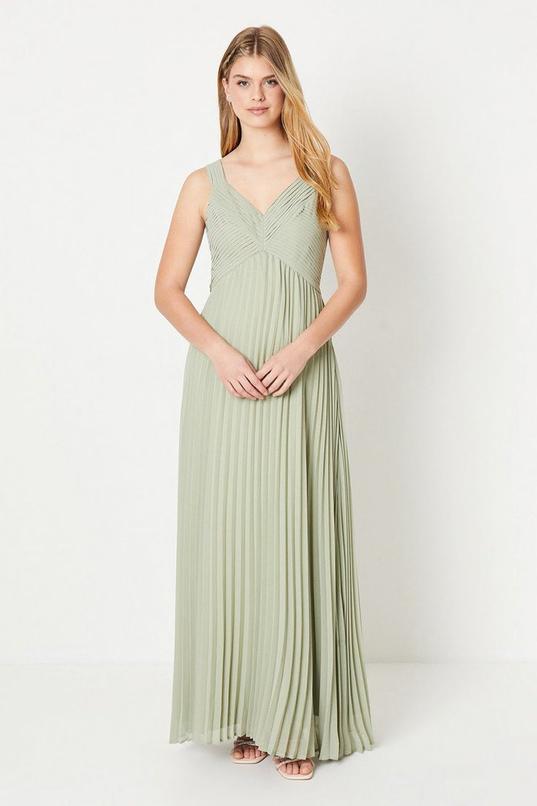 Debut London by Coast Pleated Bodice Georgette Bridesmaid Dress by DEBUT LONDON