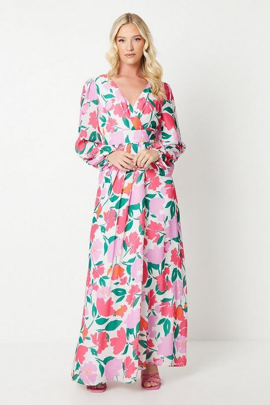 Debut London by Coast Printed Peony Chiffon Maxi Dress by DEBUT LONDON