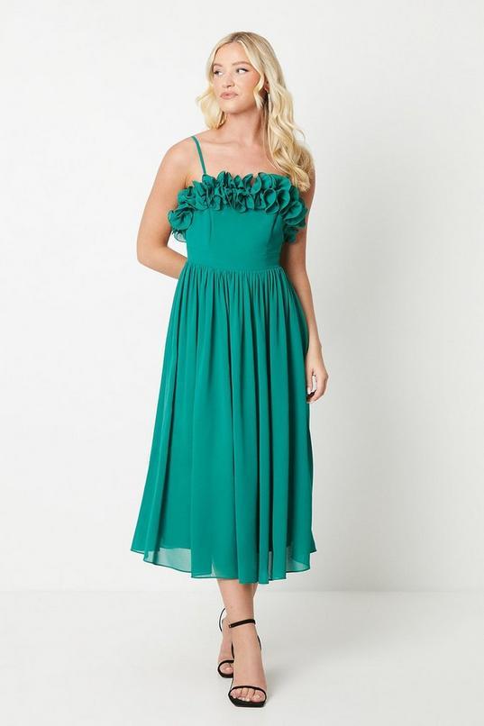 Debut London by Coast Ruffle Detail Midi Dress by DEBUT LONDON