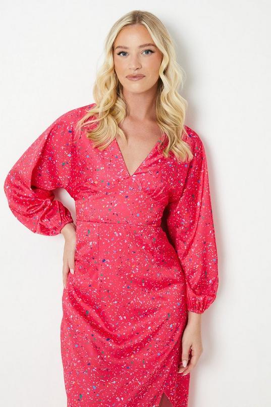 Debut London by Coast V Neck Satin Midi Dress by DEBUT LONDON