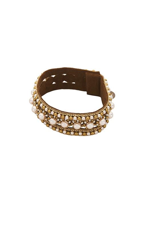 Deepa Gurnani Kimmy Cuff Bracelet in Metallic Gold by DEEPA GURNANI
