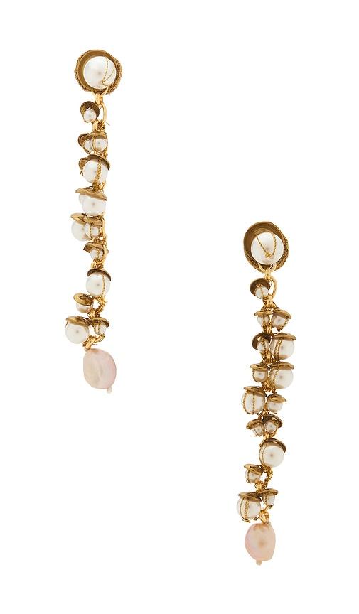 Deepa Gurnani Nani Earrings in Metallic Gold by DEEPA GURNANI