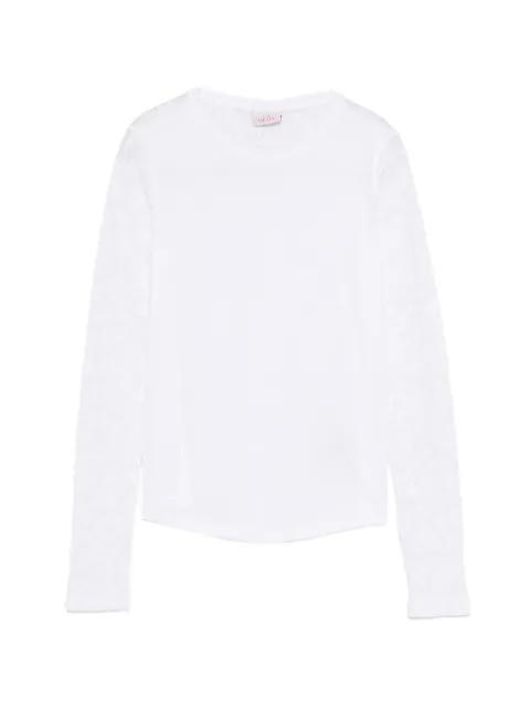 lace-sleeves T-shirt by DEHA
