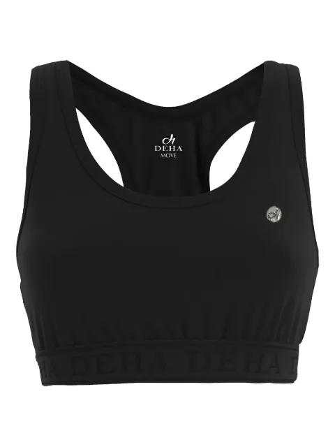 logo-detail sports bra by DEHA