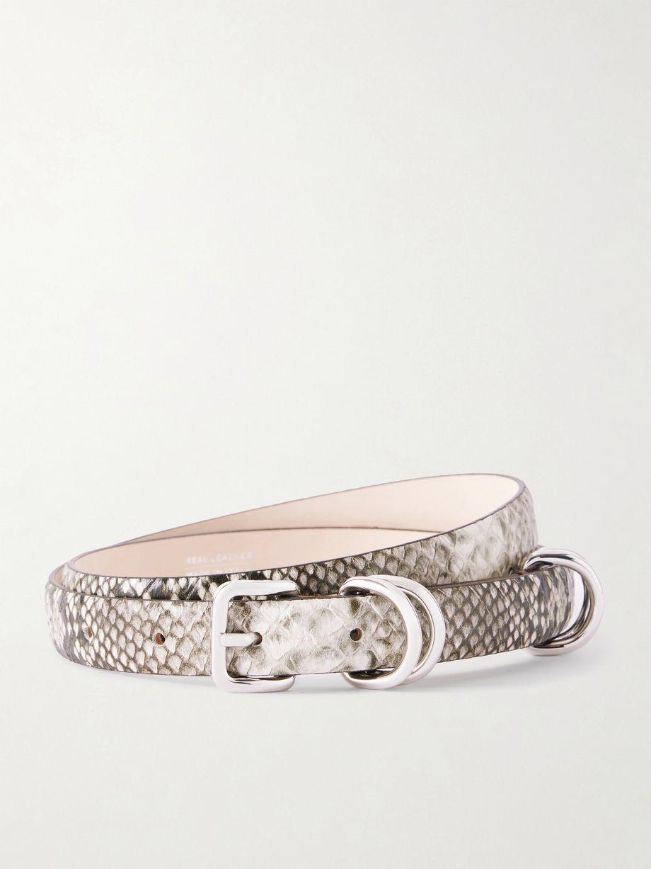 Constance snake-effect leather belt by DEHANCHE