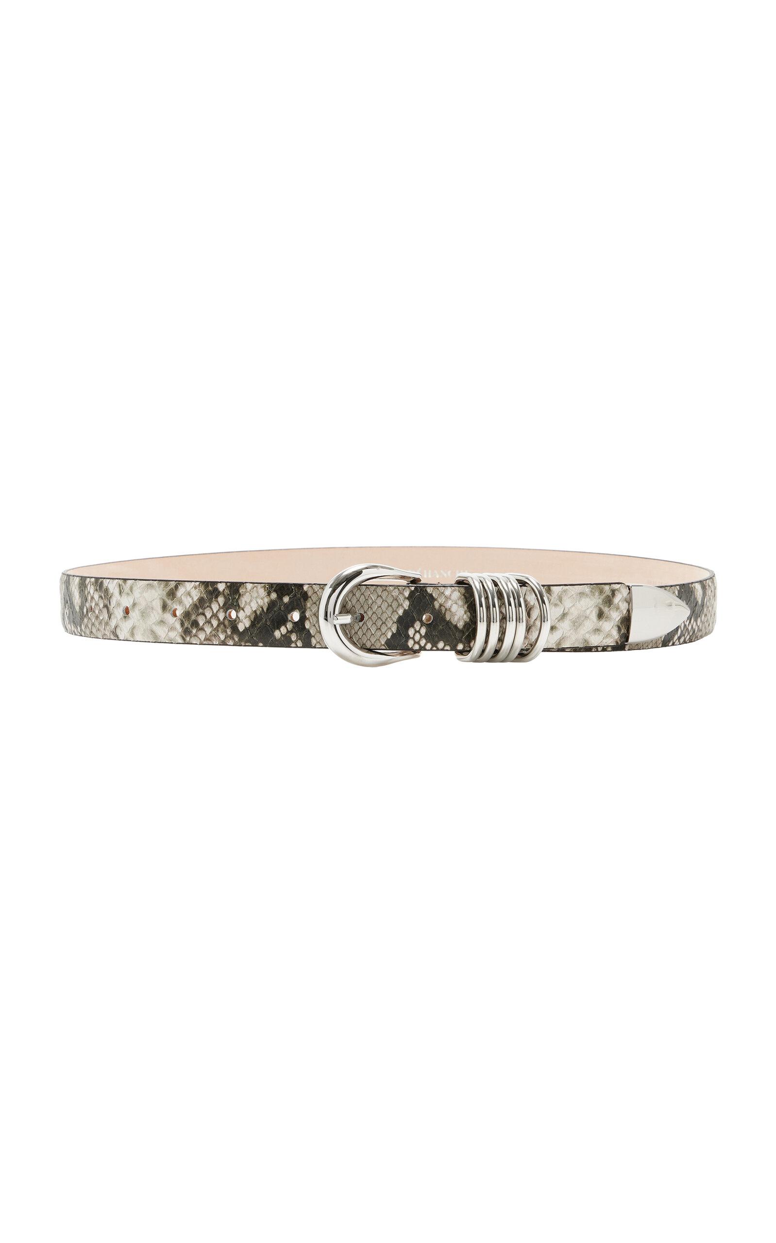 Déhanche Hollyhock Snake-Effecteather Belt - Moda Operandi by DEHANCHE