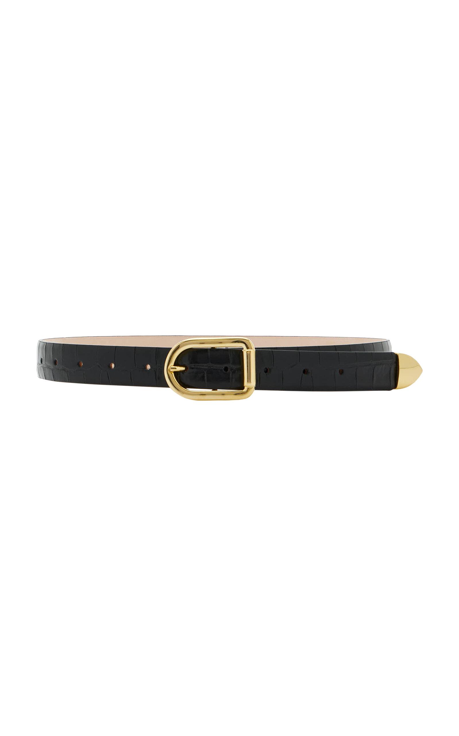 Déhanche Mija Croc-Effect Leather Belt - Moda Operandi by DEHANCHE