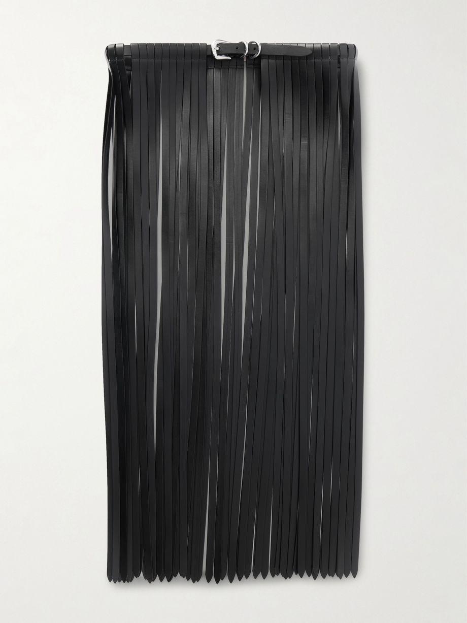Fringed leather belt by DEHANCHE