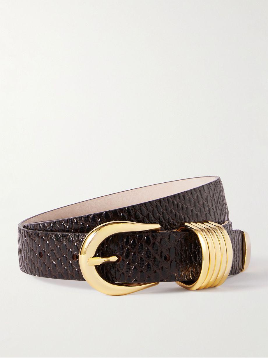Hollyhock Viper snake-effect leather belt by DEHANCHE