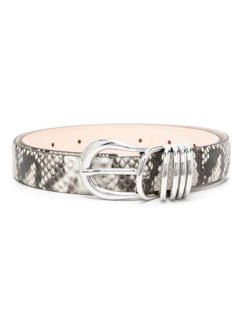 Hollyhock snakeskin-effect leather belt by DEHANCHE