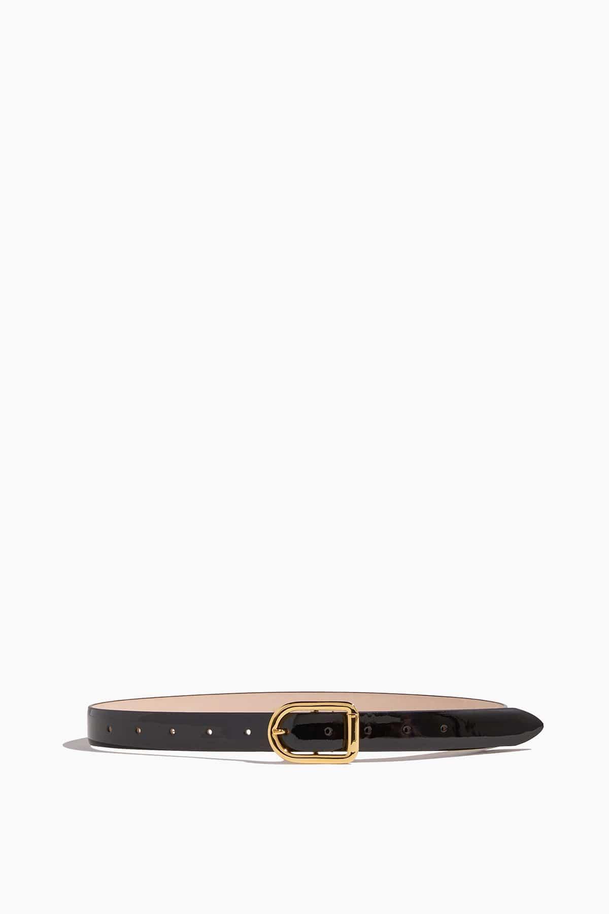 Mija Belt in Black Lacquer/Gold by DEHANCHE