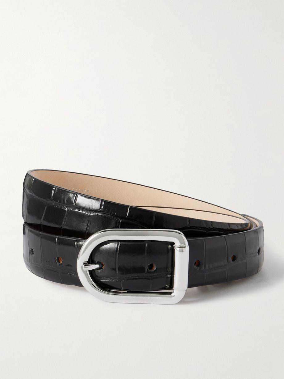 Mija croc-effect leather belt by DEHANCHE