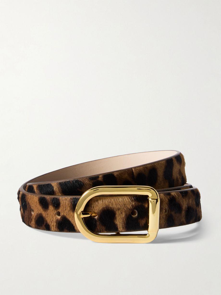Mija leopard-print calf hair belt by DEHANCHE