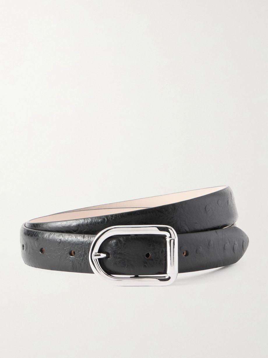 Mija ostrich-effect leather belt by DEHANCHE