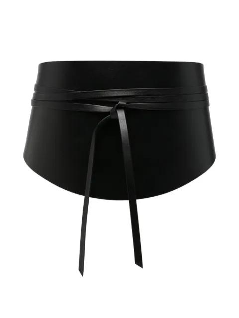 Undone leather corset belt by DEHANCHE