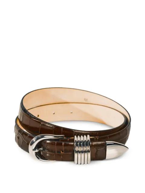crocodile-effect leather belt by DEHANCHE
