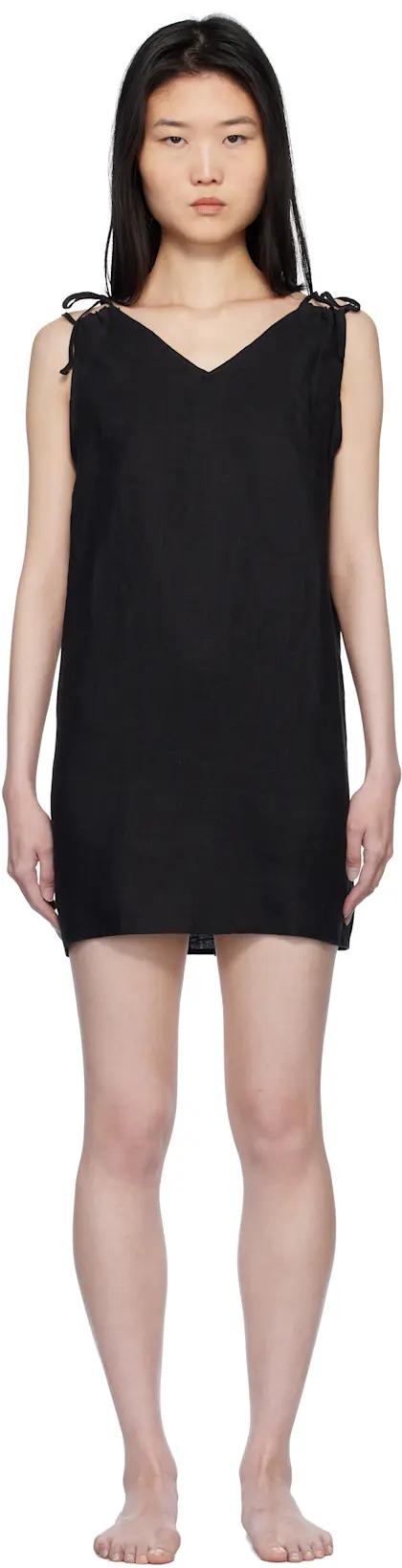 Black Looped Minidress by DEIJI STUDIOS
