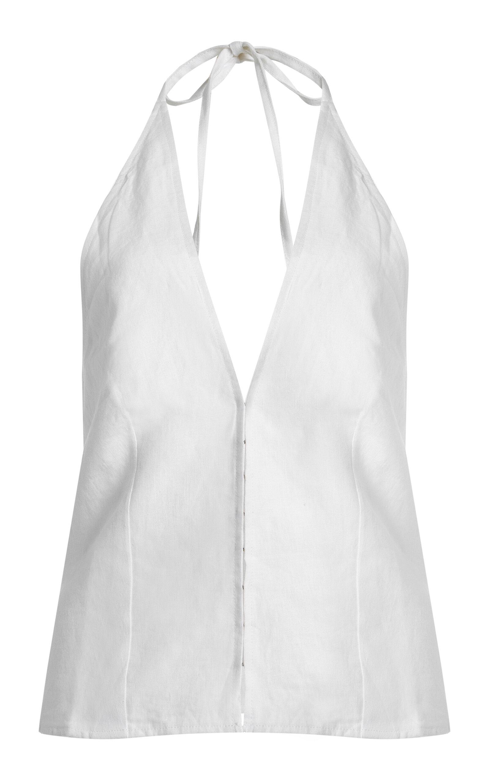 Deiji Studios Close Linen Halter Top - Moda Operandi by DEIJI STUDIOS