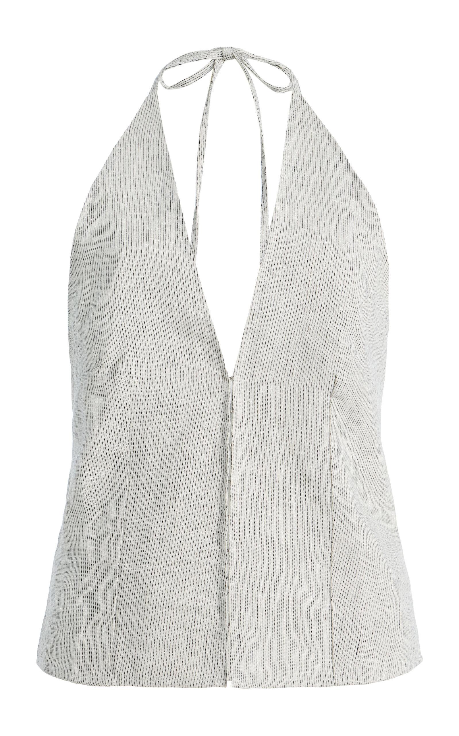 Deiji Studios Close Striped Linen Halter Top - Moda Operandi by DEIJI STUDIOS