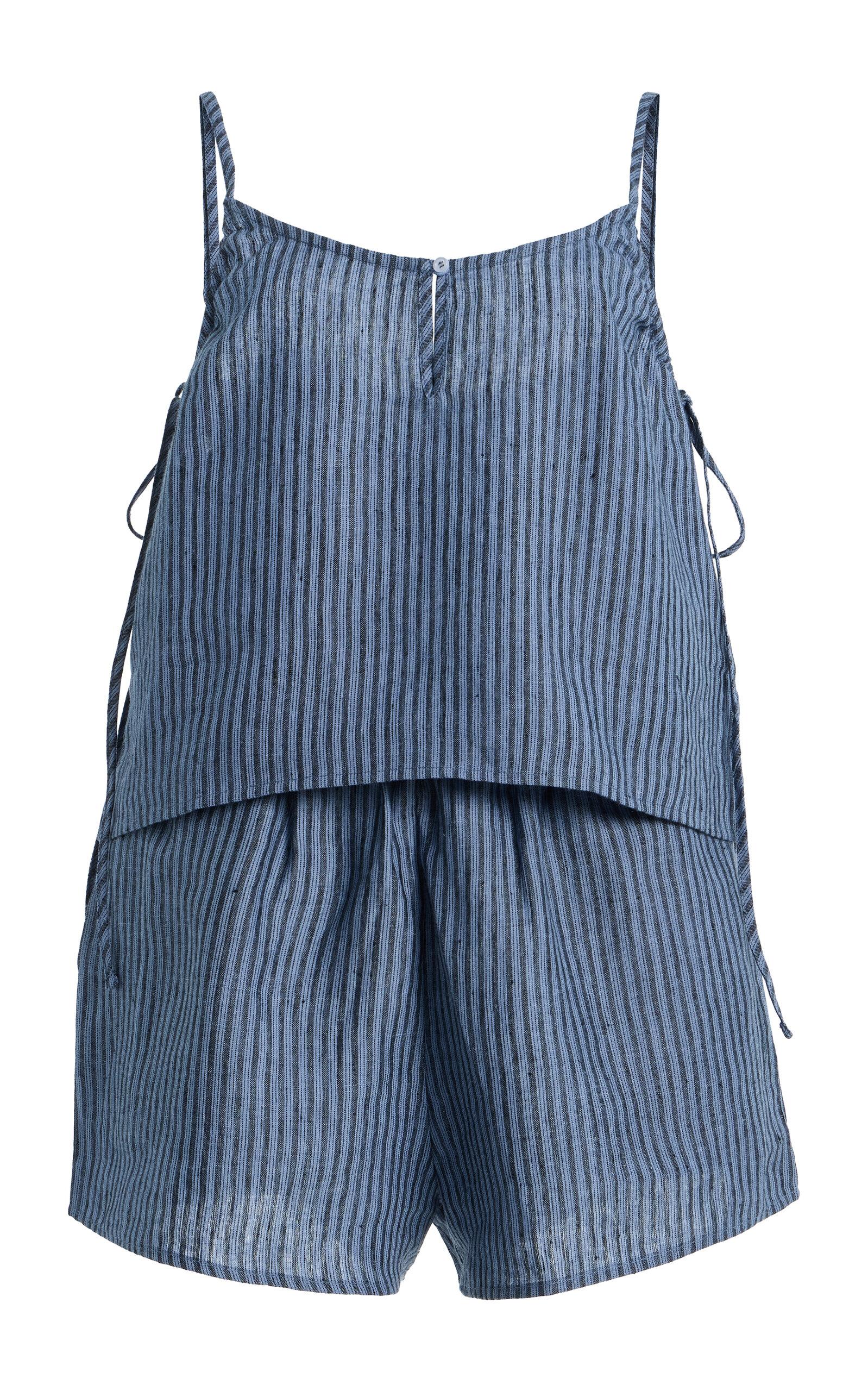 Deijitudiostriped Linenet - Moda Operandi by DEIJI STUDIOS