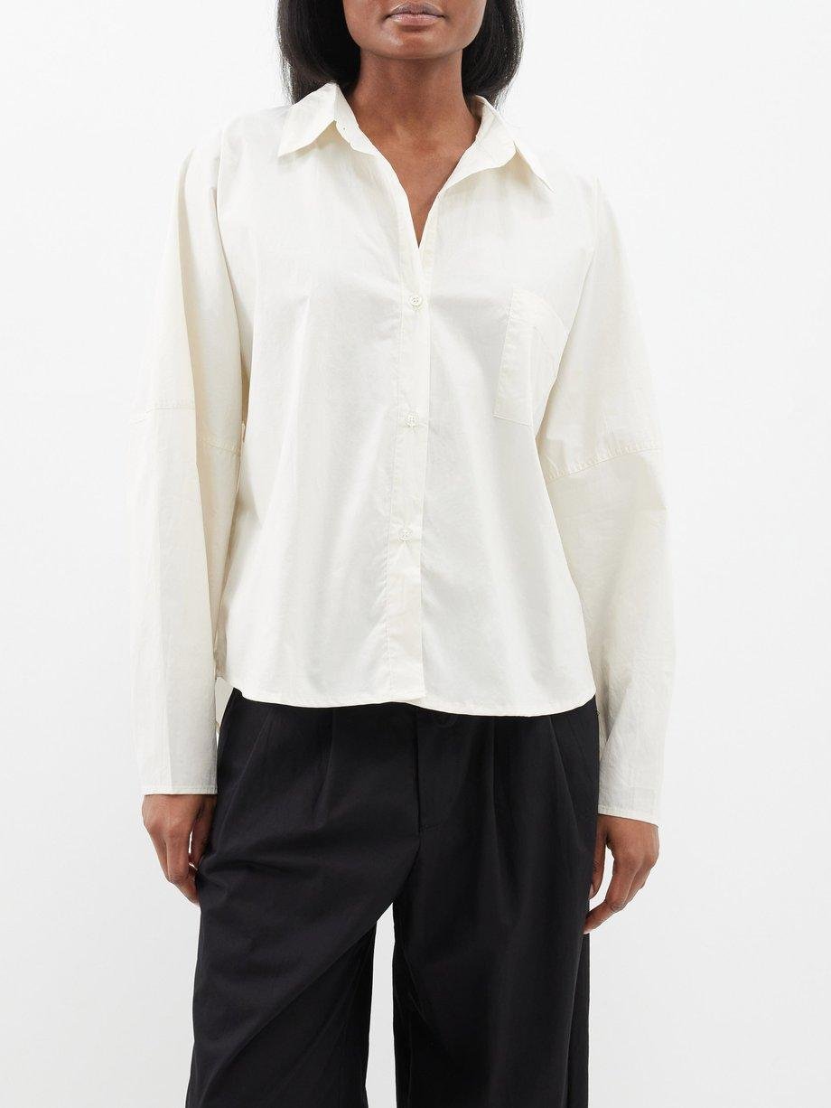 The Curved cotton-poplin pyjama shirt by DEIJI STUDIOS